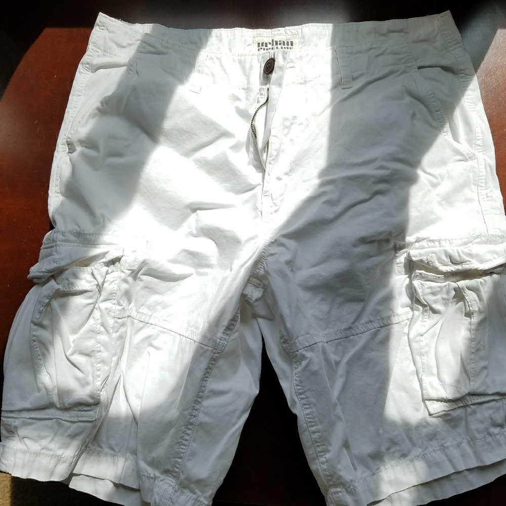 White cargo shorts